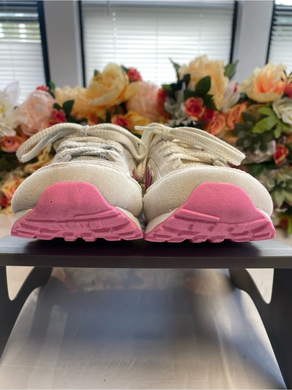 New Balance 515 Classic Kids Sneakers White Pink Lime Size 1